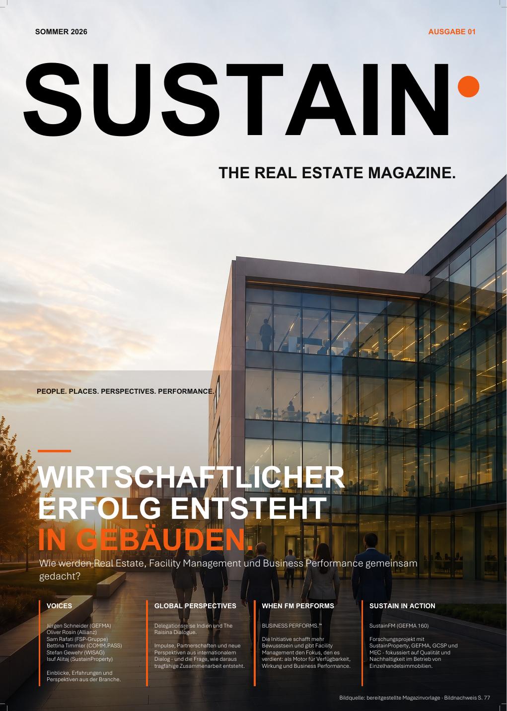 SUSTAIN. The Real Estate Magazine. AUSGABE 01 / SOMMER 2026 – Deutsch